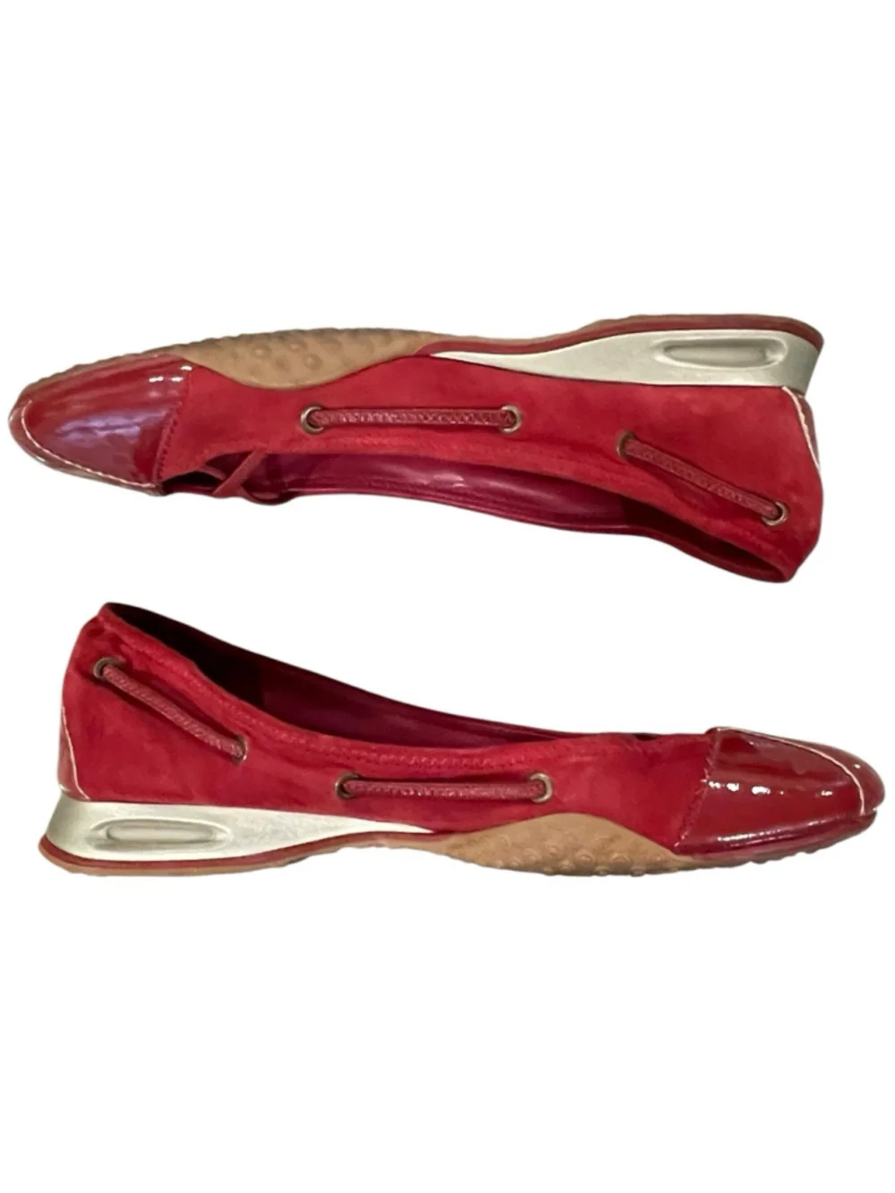 Cole Haan G Series Womens 8.5 Ballet Flat Slip On Sneaker Comfort Suede Patent